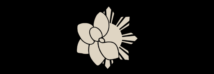 Decorative flower design on a black background
