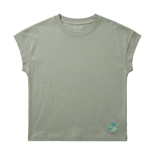 Vintage Wash Embroidered Sampa - Basil