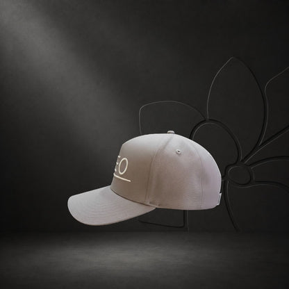 KA'EO Apparel gray embroidered snapback baseball cap with flat brim and white logo detail.